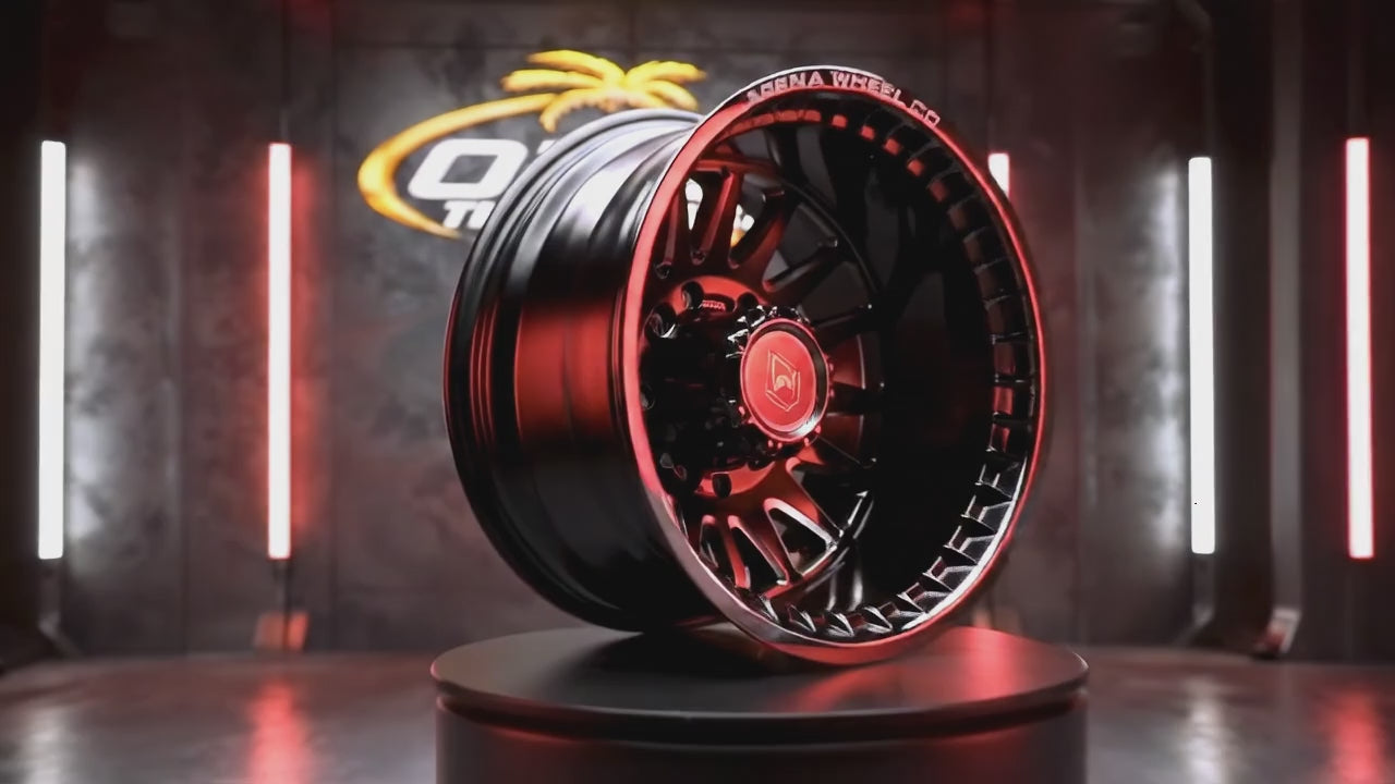 20X8.25 8-200 -202 -3.23 142.24 ARENA DUALLY RIVAL REAR GLOSS BLK AND MILLED A110208292N20216