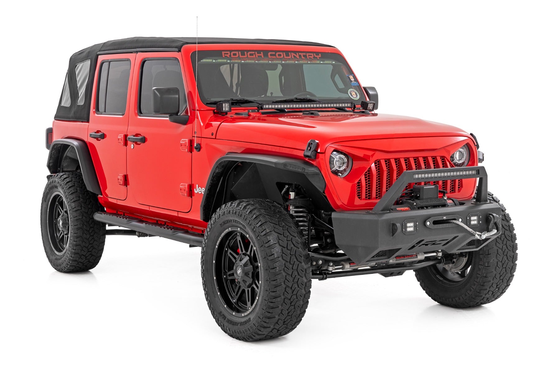 Oval Nerf Steps | 4 Door | Black | Jeep Wrangler Unlimited 4WD (2018-2025)