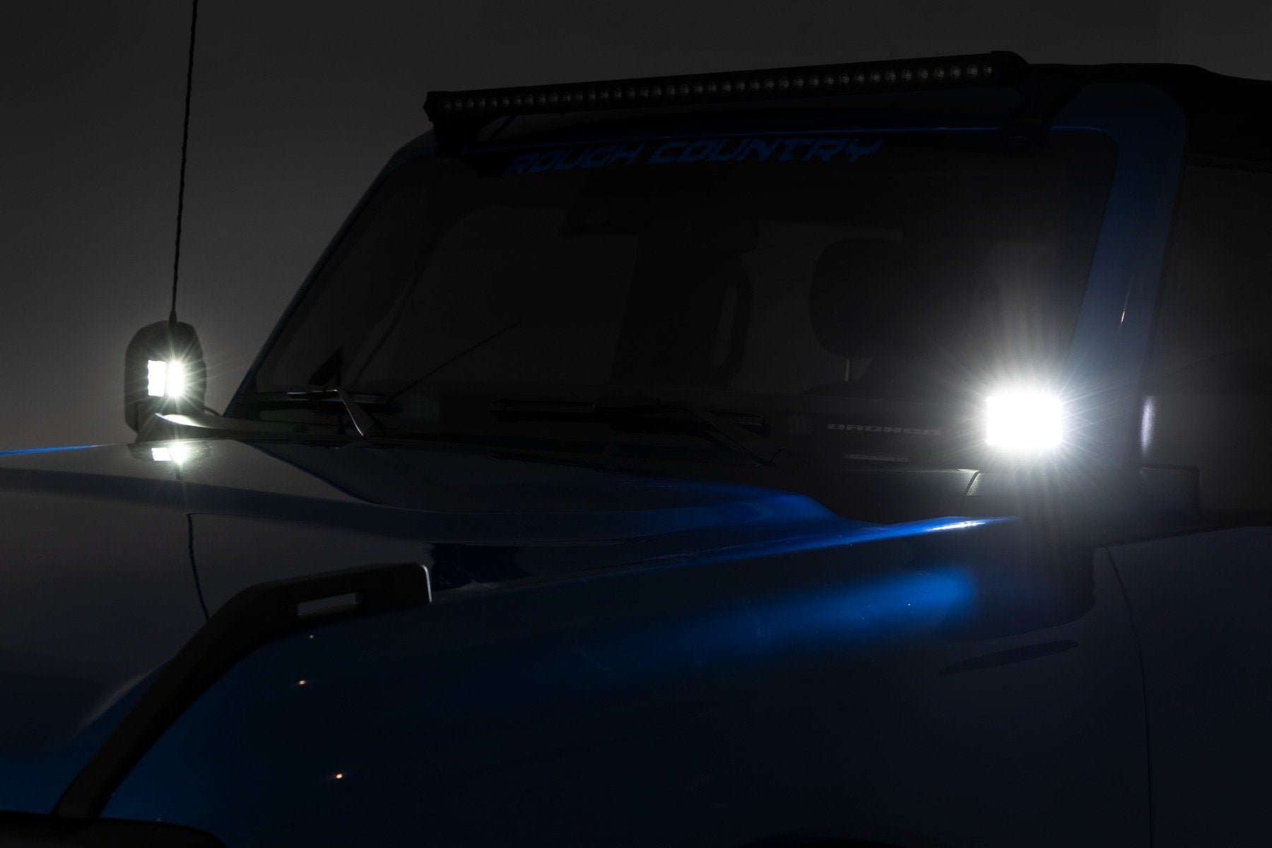LED Light Kit | Ditch Mount | 2" Black Pair | Flood Pattern | Ford Bronco (21-25)