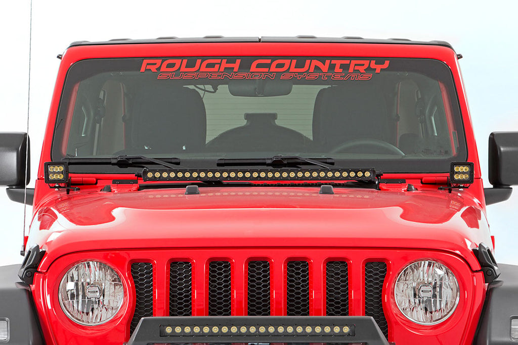 LED Light Kit | Hinge Mount | 2" Black Pair | Amber DRL | Jeep Gladiator JT/Wrangler JL (18-25)