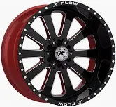 26X12 5-127/5-5.00/5139.7/5-5.50 XFX-302261251271397-44GBRWMW GLOSS BLK & MILLED W/RED INNER