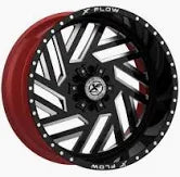 26X12 5-127/5-5.00/5-139.7/5-5.50 -44 78.1 XFX-N-304261251271397-44GBRWMW GLOSS BLK & MIL W/RED INNE
